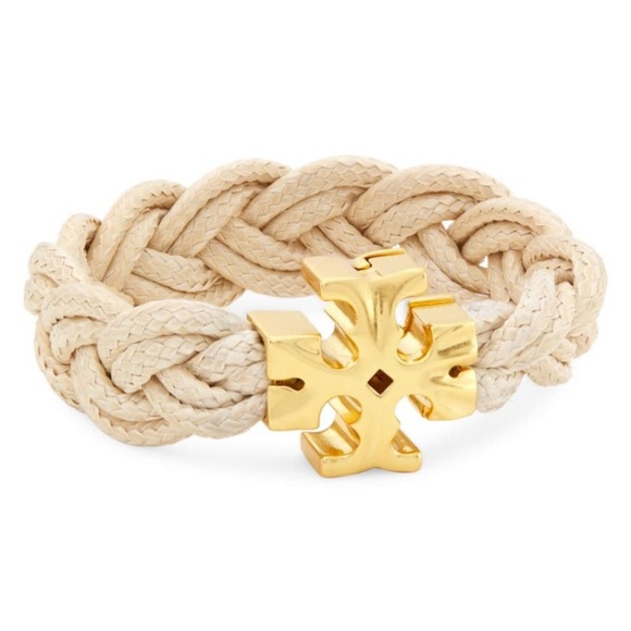 TORY BURCH • Rolled Gold Fisherman’s Ivory Bracelet - Picture 4 of 5